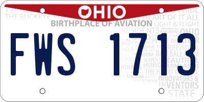 OH license plate FWS1713
