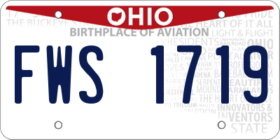OH license plate FWS1719