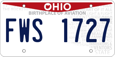 OH license plate FWS1727