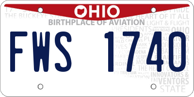 OH license plate FWS1740