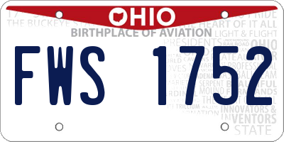 OH license plate FWS1752