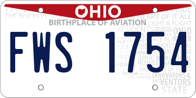 OH license plate FWS1754