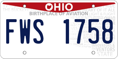 OH license plate FWS1758
