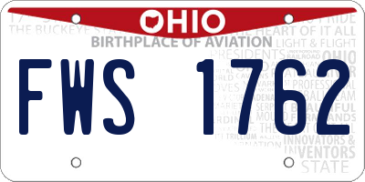 OH license plate FWS1762