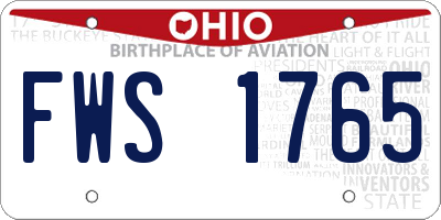 OH license plate FWS1765