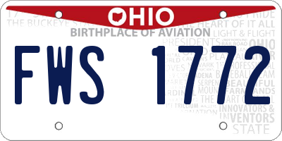OH license plate FWS1772