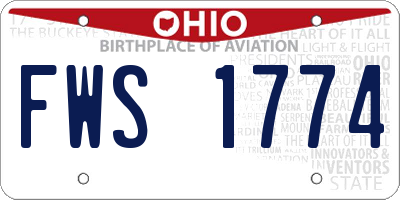 OH license plate FWS1774