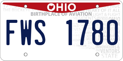 OH license plate FWS1780