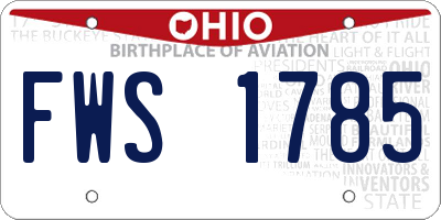 OH license plate FWS1785
