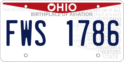 OH license plate FWS1786