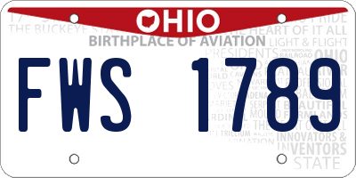 OH license plate FWS1789