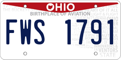 OH license plate FWS1791