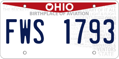 OH license plate FWS1793