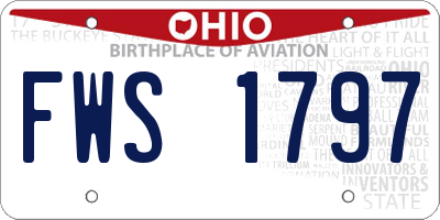 OH license plate FWS1797