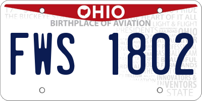 OH license plate FWS1802