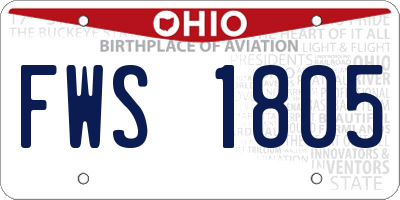 OH license plate FWS1805