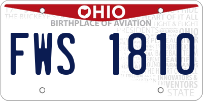OH license plate FWS1810