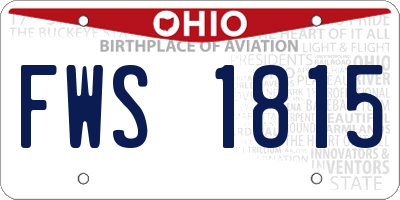 OH license plate FWS1815
