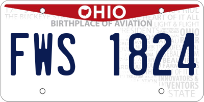 OH license plate FWS1824