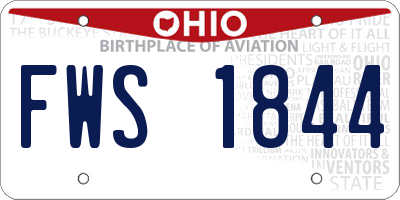 OH license plate FWS1844