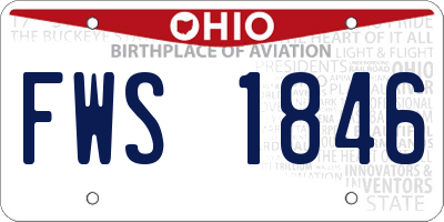 OH license plate FWS1846