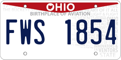 OH license plate FWS1854