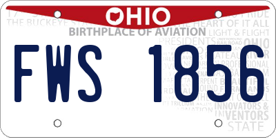 OH license plate FWS1856
