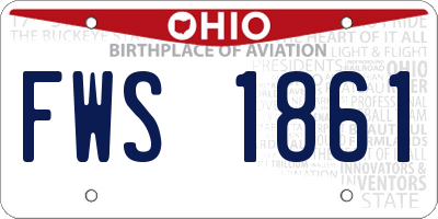 OH license plate FWS1861