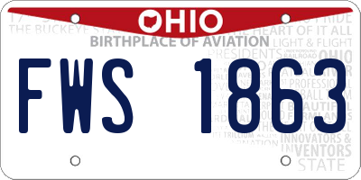 OH license plate FWS1863