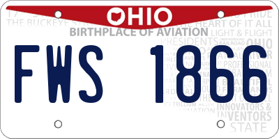 OH license plate FWS1866