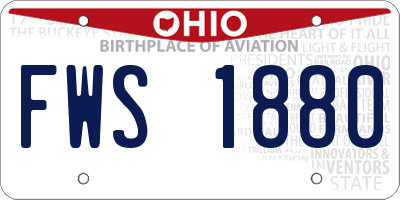 OH license plate FWS1880