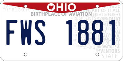 OH license plate FWS1881