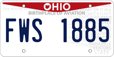 OH license plate FWS1885