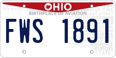OH license plate FWS1891