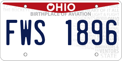 OH license plate FWS1896