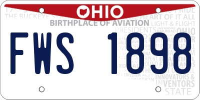 OH license plate FWS1898