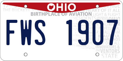 OH license plate FWS1907