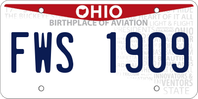 OH license plate FWS1909