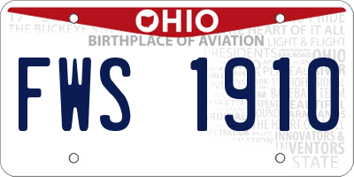 OH license plate FWS1910