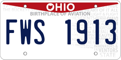 OH license plate FWS1913