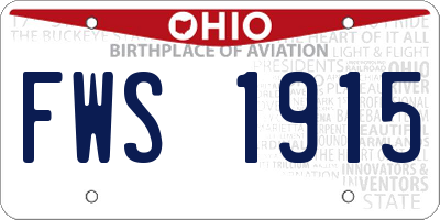 OH license plate FWS1915