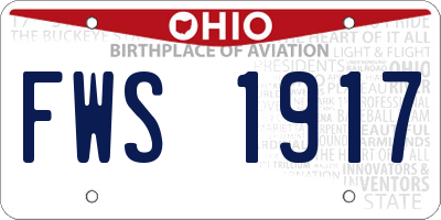 OH license plate FWS1917