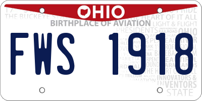 OH license plate FWS1918