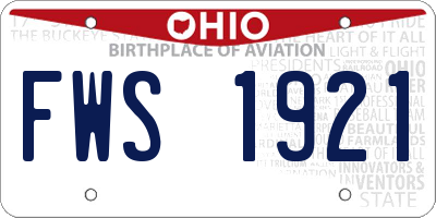 OH license plate FWS1921