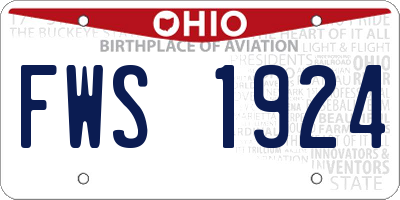 OH license plate FWS1924