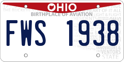 OH license plate FWS1938