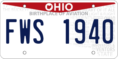 OH license plate FWS1940