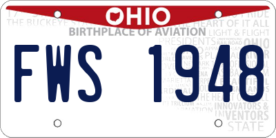 OH license plate FWS1948