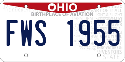OH license plate FWS1955
