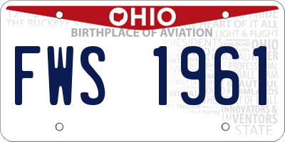 OH license plate FWS1961